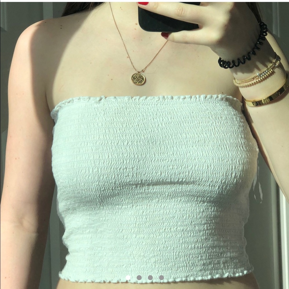 white brandy melville tube top